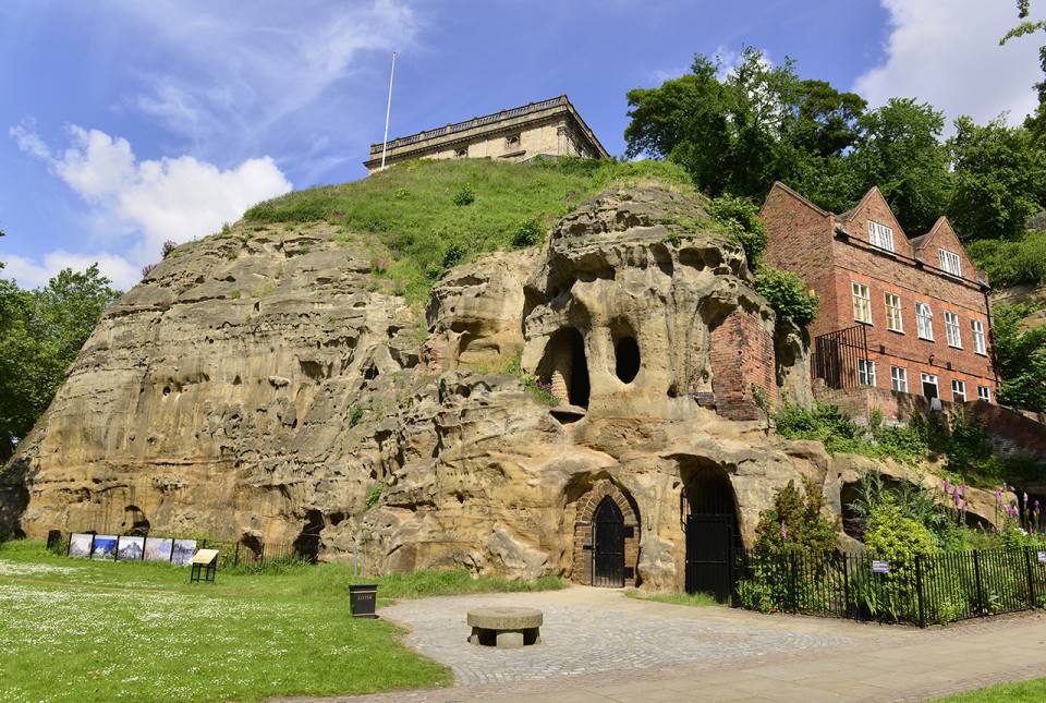 Sandstone formation at Castle Rock, Nottingham. BGS © UKRI.